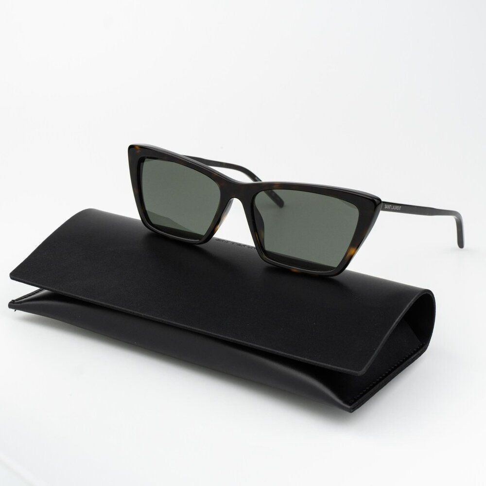 Saint Laurent Women Sunglasses Havana Grey Cat Eye SL737 MICA THIN 002 BRAND NEW